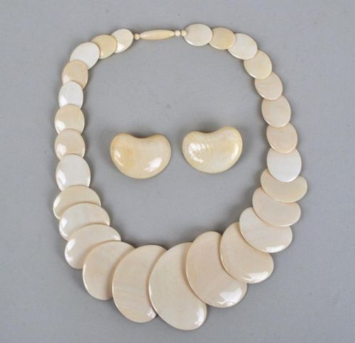 IVORY MODERNIST NECKLACE & MATCHING