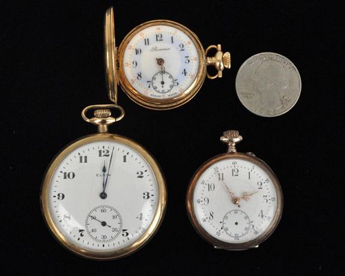 THREE VINTAGE POCKET WATCHESRoxane  382ba2