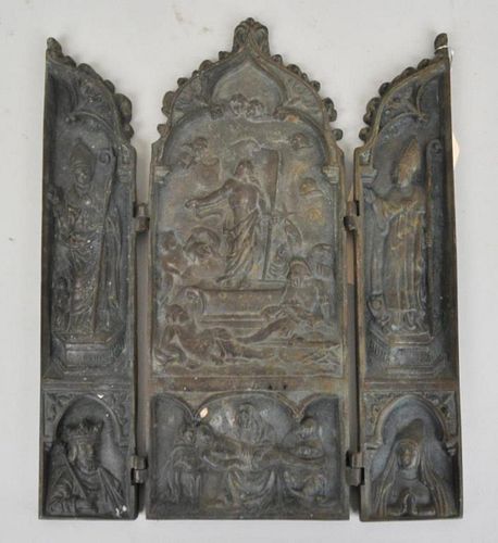 TRIPTYCH BRONZE GOTHIC DESIGN TRAVELING 382bcb