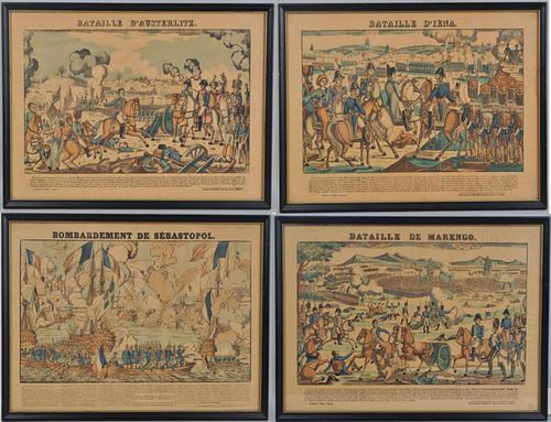 SET FOUR FRAMED FRENCH MILITARY