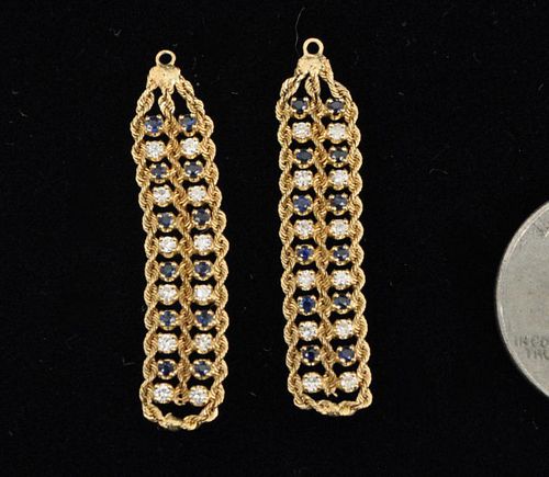 PAIR 14K GOLD MESH EARRING JACKETSwith