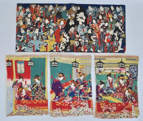 TWO JAPANESE W B PRINTSa diptych 382c43