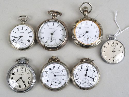 GROUP SILVER TONE POCKET WATCHESincluding 382c4a