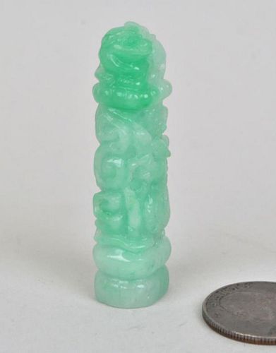 CHINESE CARVED JADE FINIAL FORM 382c56