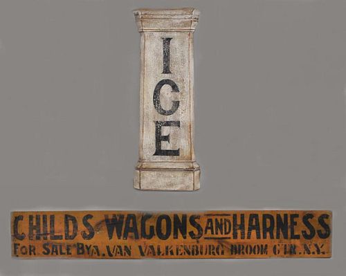 TWO FOLK ART WOODEN TRADE SIGNSone 382c53