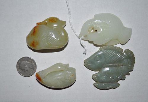 FOUR CHINESE JADE HARDSTONE CARVINGScomprising 382c93