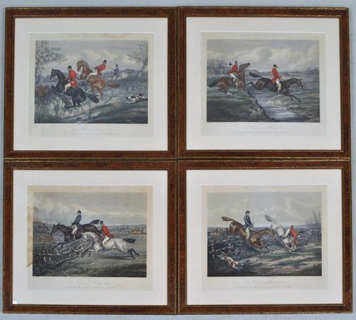 GROUP FOUR FRAMED FORES HUNTING PRINTSnot