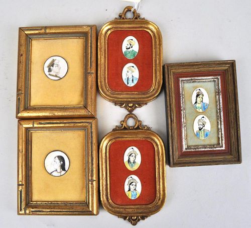 GROUP INDIAN MINIATURE FRAMED PORTRAITScomprising