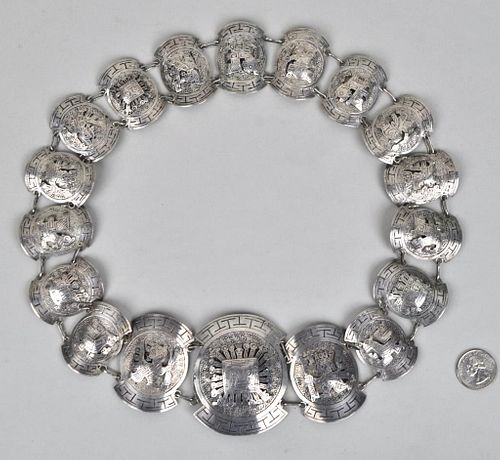 BOLIVIAN SILVER LINK BELTdecorated 382d30