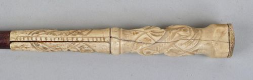 CARVED WHALEBONE CANEwith naive 382d72