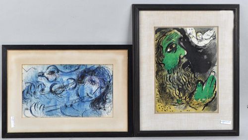 TWO FRAMED CHAGALL LITHOGRAPHSMarc 382da8