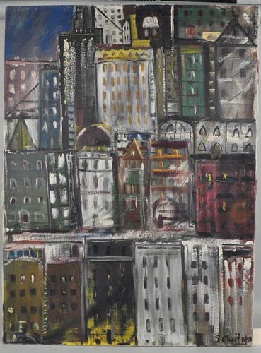 S. CHAIT, CITYSCAPE O/Csigned, dated