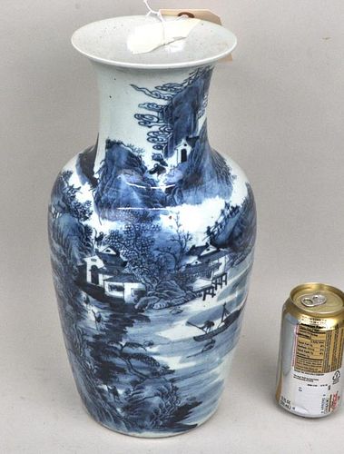 LARGE CHINESE B W PORCELAIN LANDSCAPE 382dcd