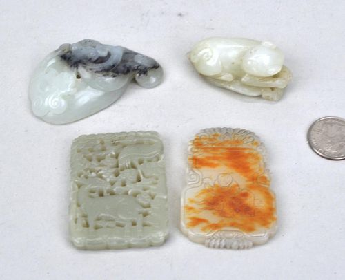 GROUP 4 CHINESE CARVED JADE HARDSTONE 382def