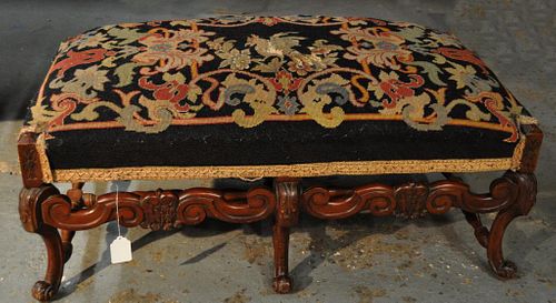 JACOBEAN STYLE NEEDEWORK UPHOLSTERED