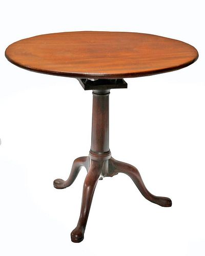 GEORGE III MAHOGANY BIRDCAGE TILT-TOP