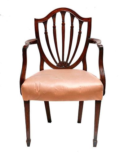 FEDERAL CARVED MAHOGANY ARMCHAIR.Probably