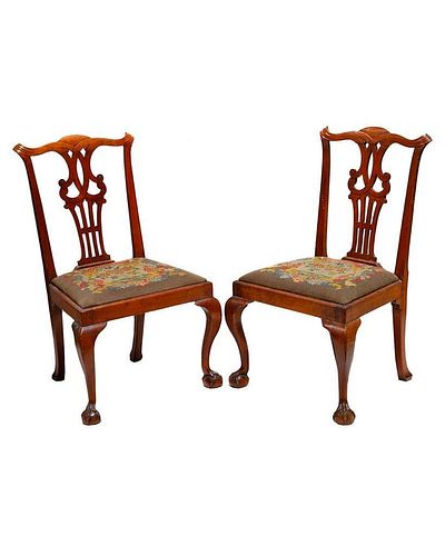 PAIR OF CHIPPENDALE CARVED WALNUT 382e6d