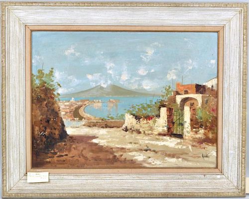 ITALIAN COASTAL SCENE O/C, SIGNEDlower