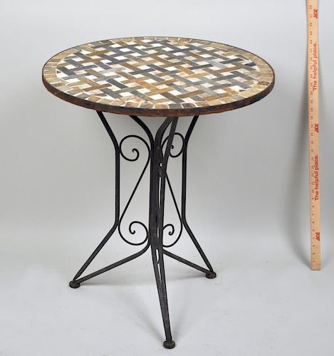 WROUGHT IRON TABLE MOSAIC INLAID 382eff