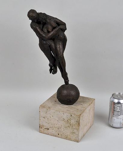 BRONZE SCULPTURE, TWO FIGURES,