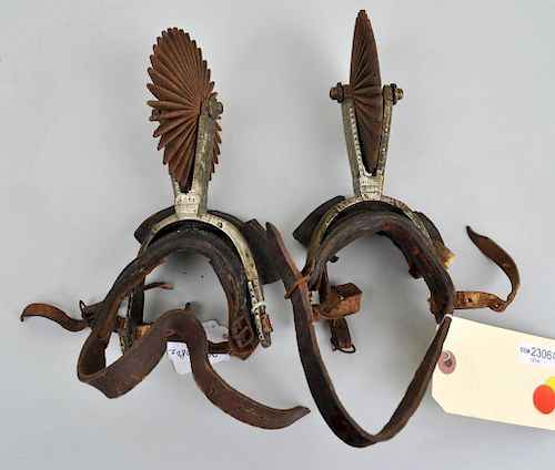 PAIR BRASS & STEEL MEXICAN SPURS, SPUR