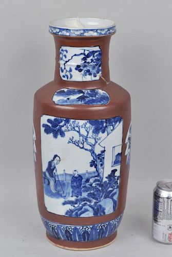 CHINESE BATAVIA WARE ROULEAU VASEin