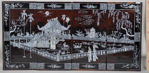ASIAN LACQUER & MOP FOUR PANEL