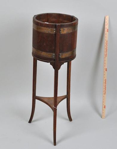 ARTS CRAFTS OAK WINE BUCKET STAND38  382f63