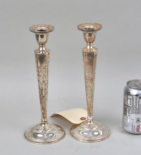 PAIR STERLING WEIGHTED CANDLESTICKS10