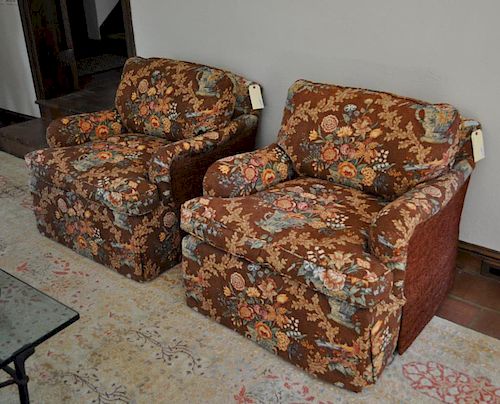 PAIR DESIGNER CONTEMPORARY UPHOLSTERED 382f82