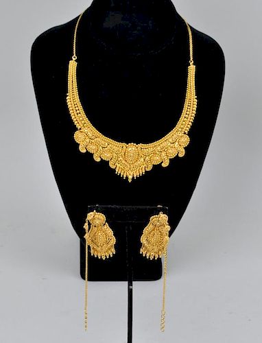 INDIAN 22K GOLD NECKLACE EARRINGSthe 382f8c