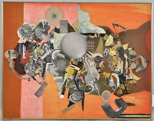 RITA RAPAPORT, M/M ABSTRACT COLLAGE(American,