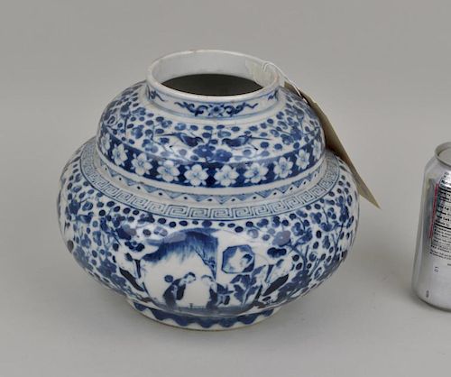 CHINESE B/W DOUBLE GOURD POTwith