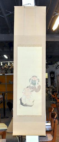 JAPANESE SCROLL TWO MEN WITH FISHwith 382fa2