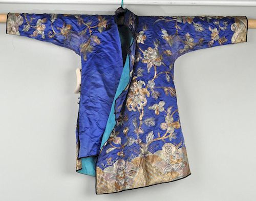 CHINESE METALLIC EMBROIDERED SILK