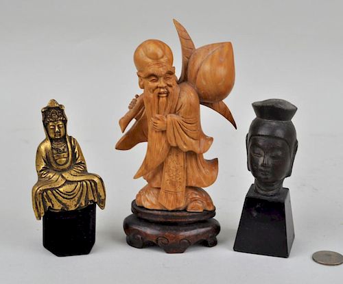 GROUP THREE SMALL ASIAN FIGUREScomprising