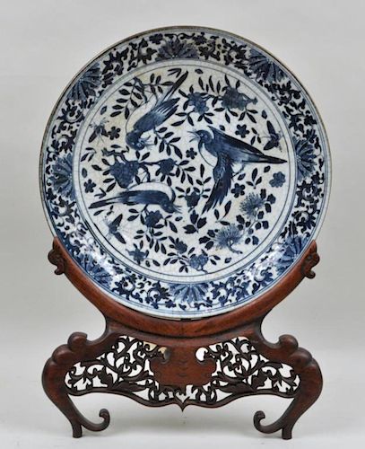 B W CHINESE CHARGER CARVED HARDWOOD 382fe4