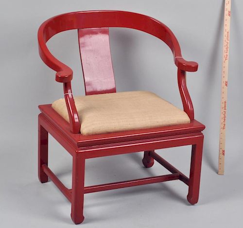 CHINESE RED LACQUER ARM CHAIRmid century 382fee