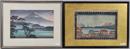 TWO FRAMED JAPANESE WOODBLOCK PRINTSnot 382ffa