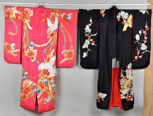 TWO JAPANESE EMBROIDERED WEDDING 382ffe