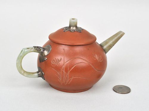 CHINESE XIXING TEAPOTwith silver 38300c