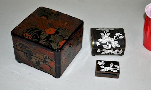 JAPANESE LACQUER TWO TIER BOX  383018