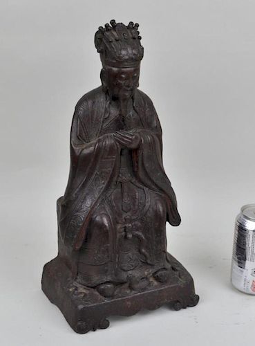 CHINESE CAST BRONZE SEATED DAOIST 383019