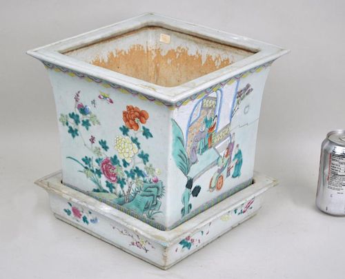 CHINESE FAMILLE ROSE JARDINIERE UNDERPLATE11 383036