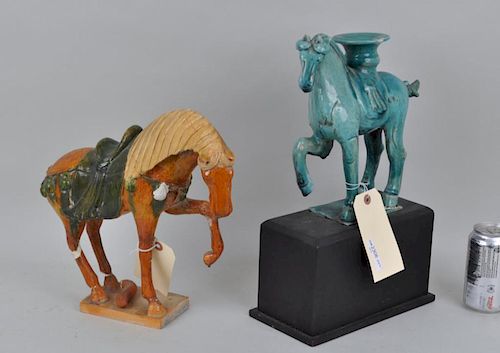 TWO TANG STYLE CERAMIC HORSESboth 38303f