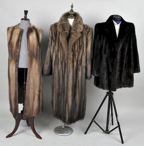 GROUP THREE LADIES FUR COATScomprising 383054