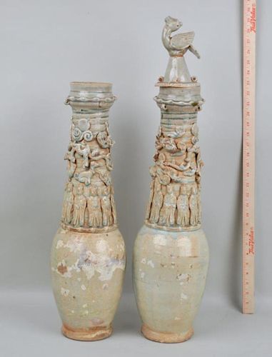 PAIR SONG DYNASTY FUNERARY JARSwith