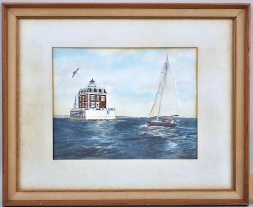 ENHANCED PRINT NEW LONDON CT LIGHTHOUSEdepicting 383089