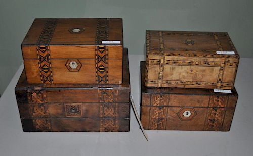 GROUP FOUR RELATED INLAID BOXESthe